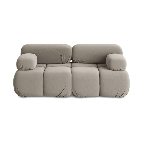 Canapea modulară bej cu tapițerie din catifea 190 cm Lokua – Makamii