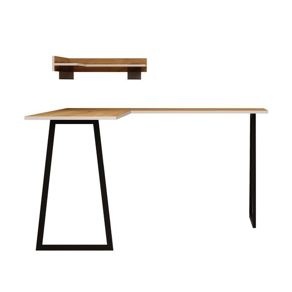 Set raft și birou pe colț Tarly, înălțime 75 cm-image-2