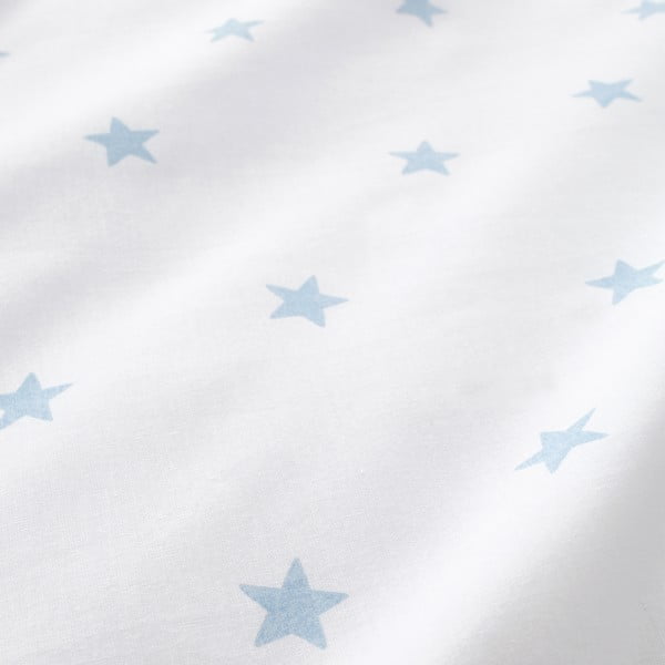Cearceaf pentru copii alb-albastru din bumbac pentru pătuț cu elastic 70x140 cm Mini Star & Stripes – Bianca-image-2