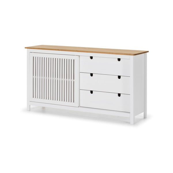 Comodă din lemn Marckeric Bruna, alb-image-3