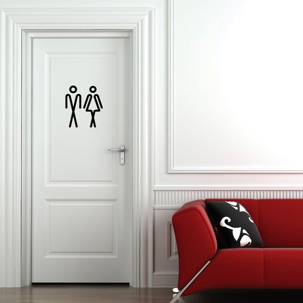 Autocolant Ambiance Bathroom Men Women, 20 x 15 cm-image-2