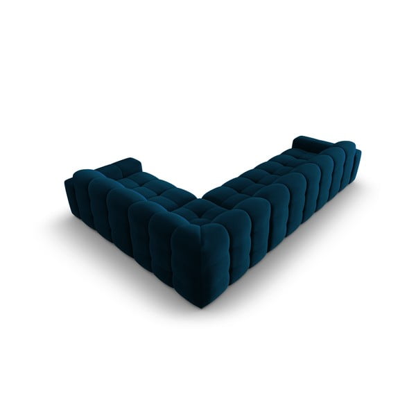 Colțar albastru închis cu tapițerie din catifea (pe partea dreaptă) Kendal – Micadoni Home-image-4