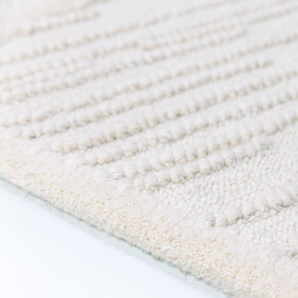 Covor alb țesut manual din amestesc de lână 140x200 cm Sculptured Blocks – Flair Rugs-image-3