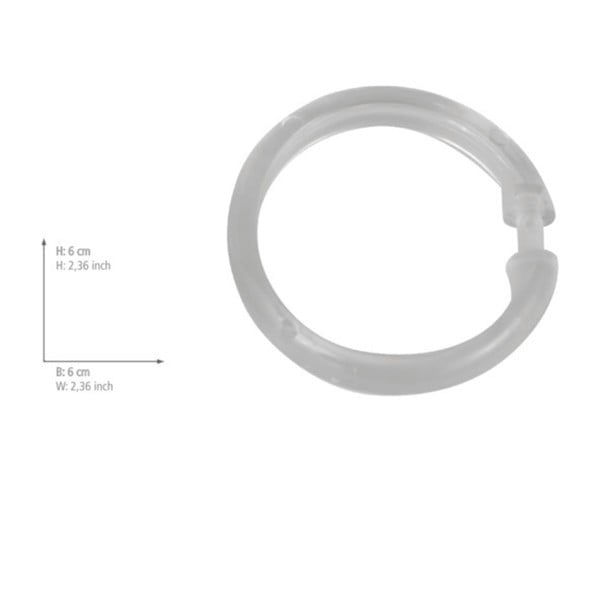 Set 12 inele transparente din plastic pentru perdea duș Wenko-image-1