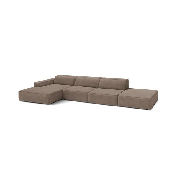 Colțar modular bej (cu colț pe partea stângă/cu șezlong) Jodie – Micadoni 