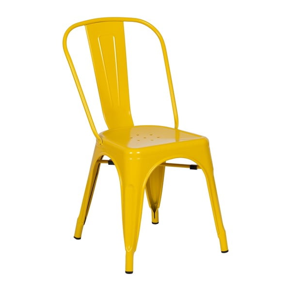 Scaune de dining galbene 2 buc. din metal – Ixia