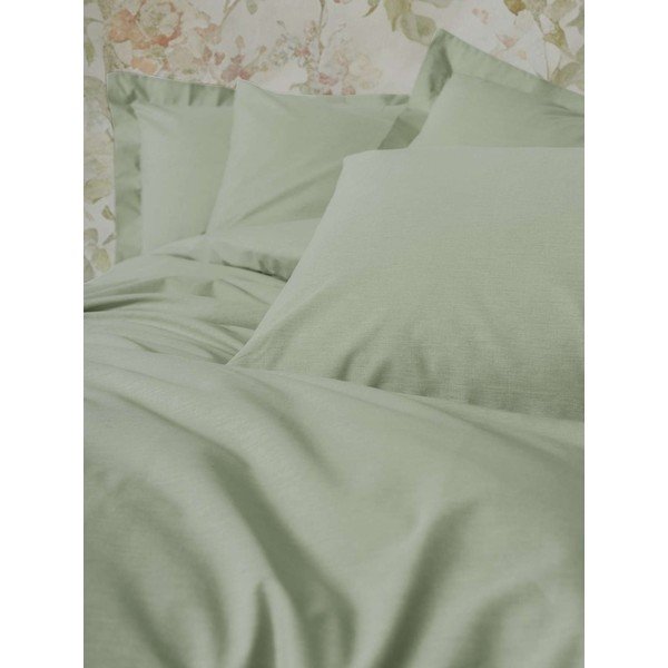 Lenjerie de pat verde salvie pentru pat de o persoană 200x140 cm Plain  – Mijolnir-image-1