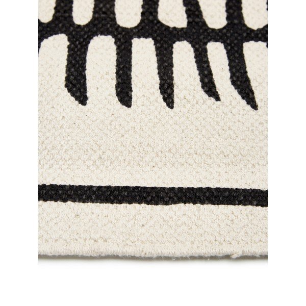 Covor țesut manual din bumbac Westwing Collection Rita, 70 x 140 cm, bej-negru-image-1