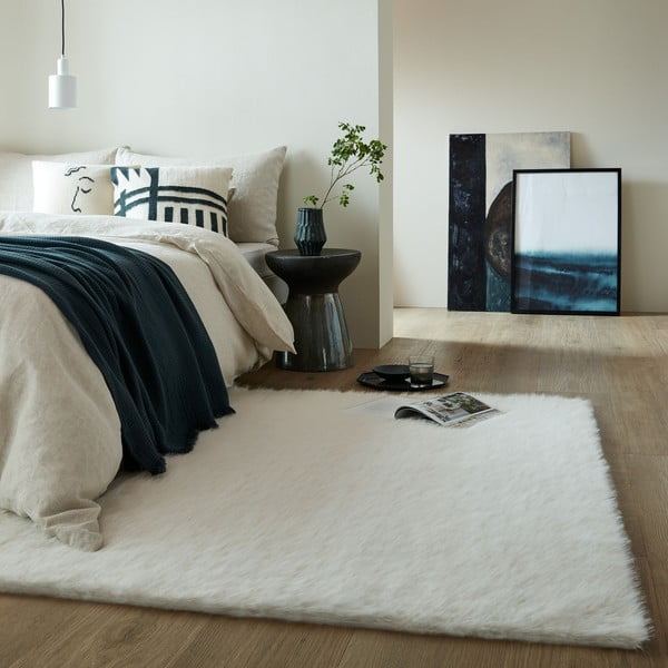 Blană albă sintetică 160x230 cm Alpine Faux Fur – Flair Rugs-image-1