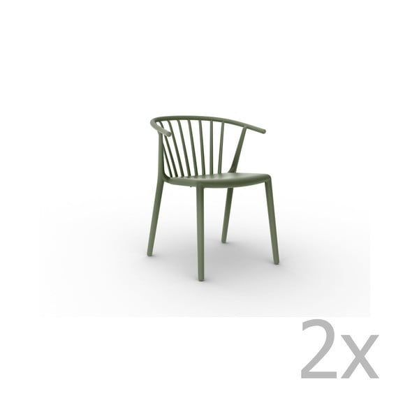 Set 2 scaune Resol Woody, verde