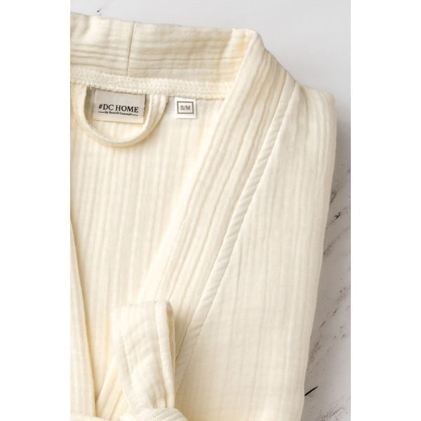 Halat crem L/XL din muselină Kimono – Foutastic-image-2