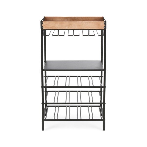 Dulap vinotecă negru din metal număr de sticle 15, 48,5x84,5x34 cm Isaac – Yes Everyday