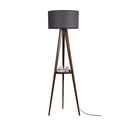 Lampadar negru/maro cu raft cu abajur textil (înălțime 154 cm) Sehbali Tripod – Opviq lights