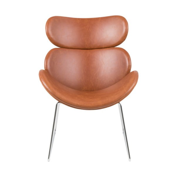 Fotoliu cu husă din imitație de piele Actona Cazar, maro-image-2