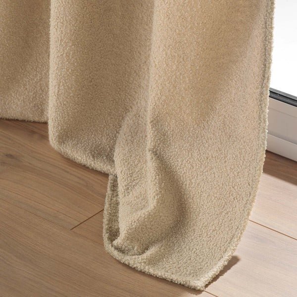 Draperie bej din material bouclé 140x240 cm Wooly – douceur d'intérieur-image-4