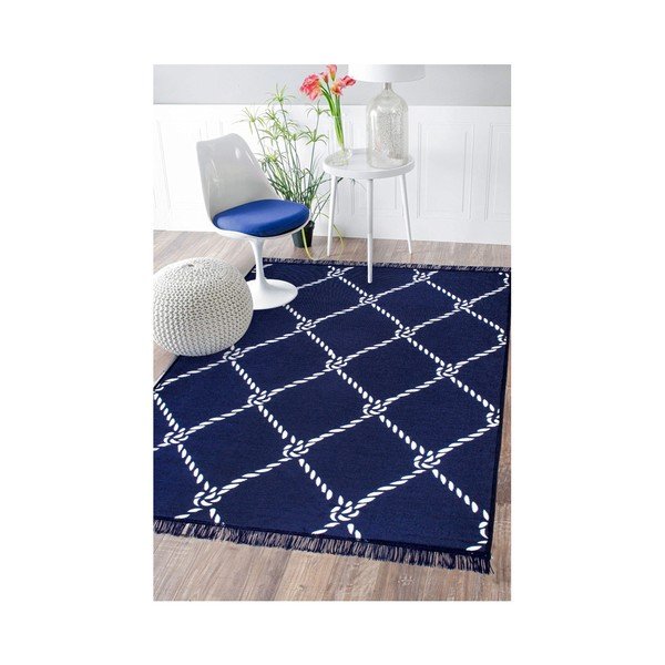 Covor reversibil Rope, 160 x 250 cm, alb-albastru-image-4