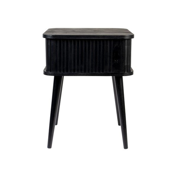 Noptieră neagră cu aspect de lemn de frasin Barbier – Zuiver