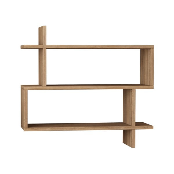 Raft în culoare naturală etajat cu aspect de lemn de stejar 70 cm Paralel – Kalune Design