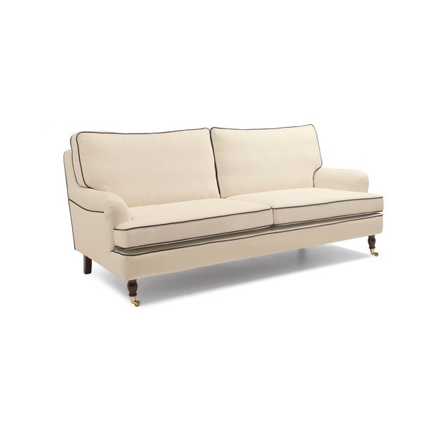 Canapea Max Winzer Passion, crem cu detalii bleumarin, 210 cm-image-3