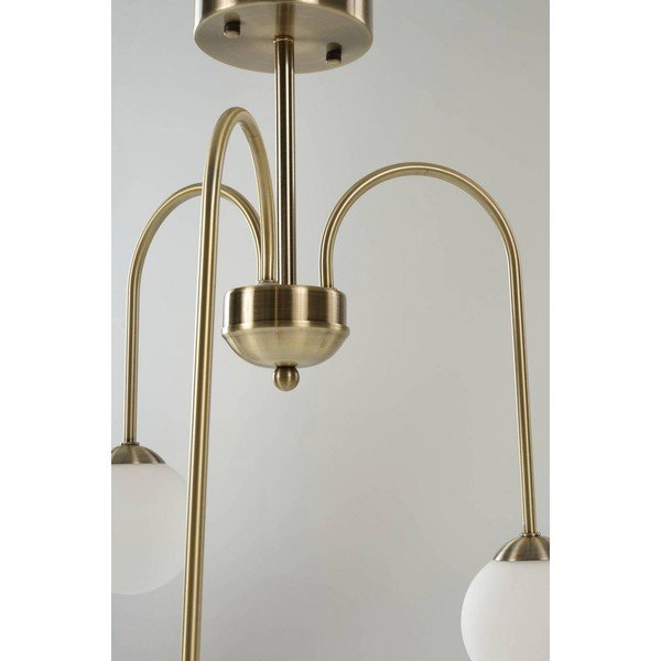 Plafonieră albă/alămie cu intensitate reglabilă din sticlă opal ø 42 cm Marne – Jotex-image-3