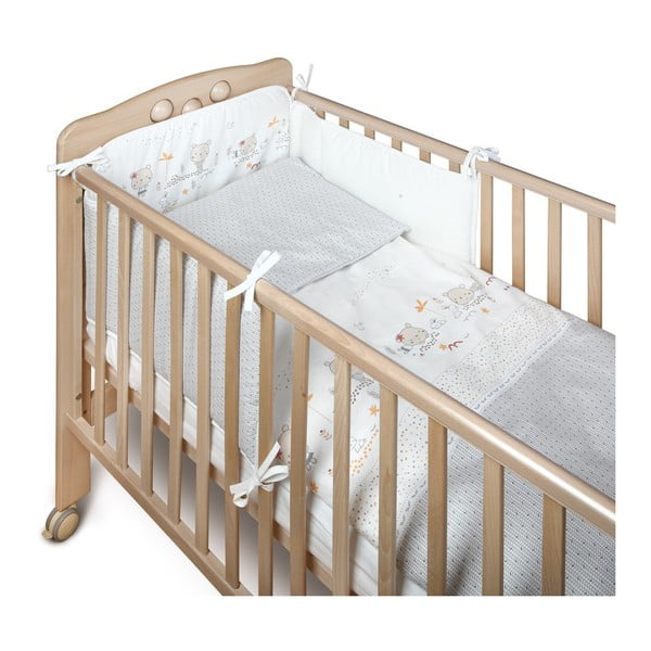 Protecție grilaj pat pentru bebeluși YappyKids Bumper Bear 60 x 60 cm