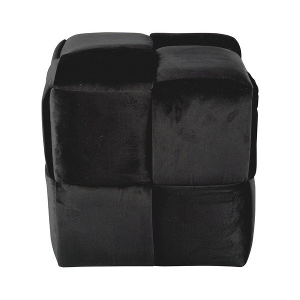 Taburet negru cu tapițerie din catifea Weaved – Leitmotiv-image-2
