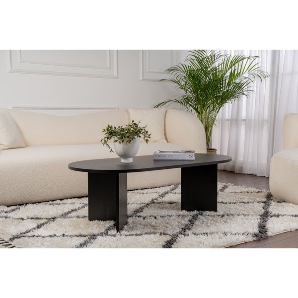 Măsuță de cafea neagră cu aspect mat 60x119 cm Sable – Kalune Design-image-1