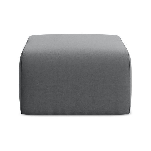 Taburet gri cu tapițerie din catifea Lani – Makamii-image-2