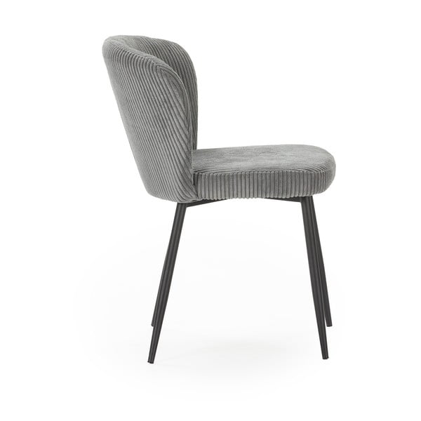 Scaune de dining gri 4 buc. din catifea reiată Megan – Marckeric-image-3