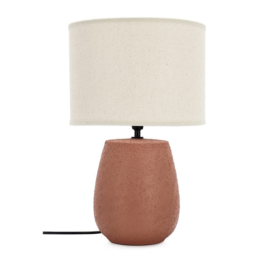 Veioză teracotă din ceramică cu abajur textil (înălțime 41,5 cm) Irvin – Yes Everyday
