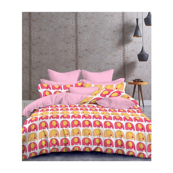 Lenjerie de pat din microfibră DecoKing Cute Elephants, 155 x 220 cm-image-2