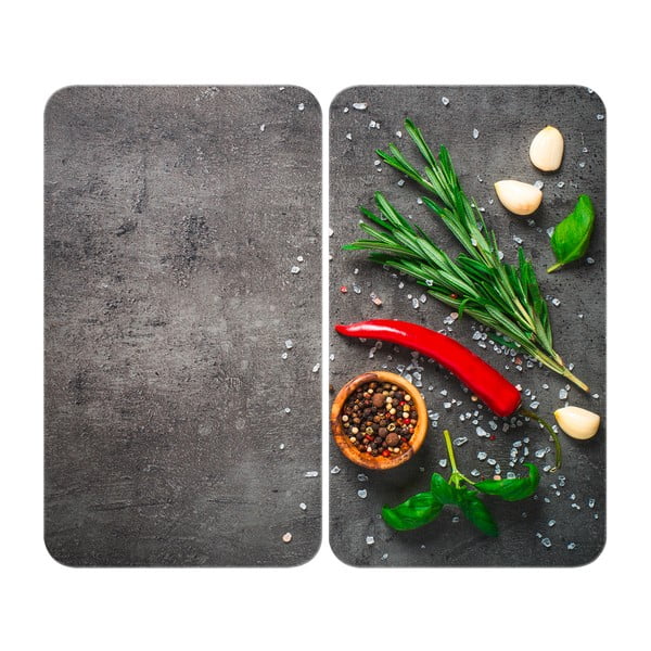 Protecții de aragaz 2 buc. din sticlă temperată 52x30 cm Rosemary - Maximex