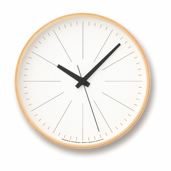 Ceas de perete Lemnos Clock Line, ⌀ 25,4 cm, ramă maro