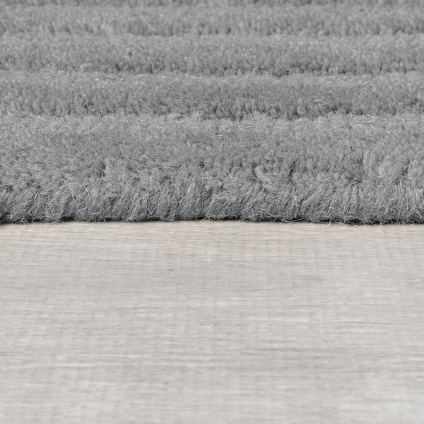 Covor gri țesut manual din lână 200x290 cm Zen Rectangles – Flair Rugs-image-4