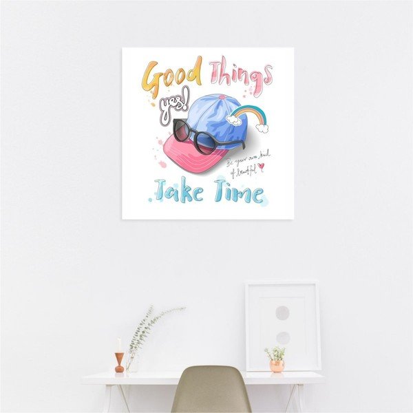 Tablou tip autocolant pentru perete North Carolina Scandinavian Home Decors Take Time, 30 x 30 cm