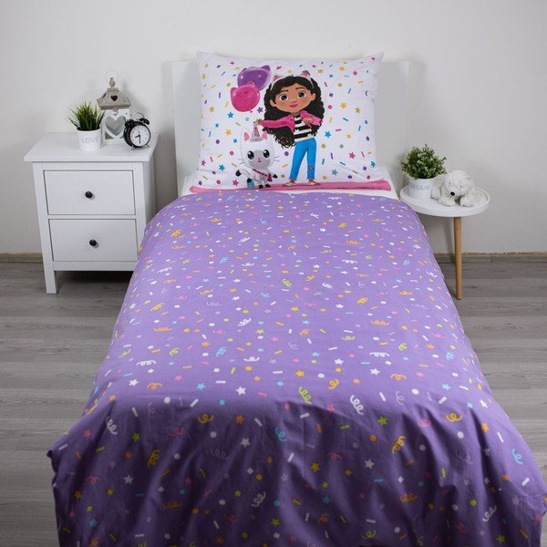 Lenjerie de pat pentru copii din bumbac pentru pat de o persoană 140x200 cm Gabby's Dollhouse "Confetti" – Jerry Fabrics-image-2