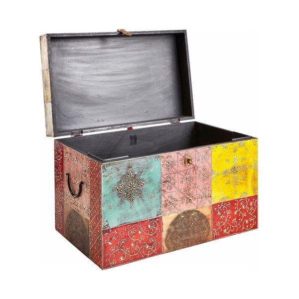 Cufăr din lemn de mango Støraa Vito, multicolor-image-3
