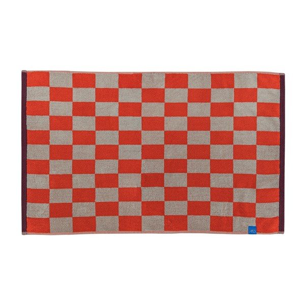 Covoraș de baie portocaliu/bej pentru duș din bumbac organic 50x80 cm Retro – Mette Ditmer Denmark