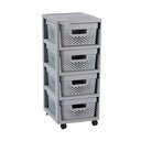 Etajeră pe roți gri din plastic 29,5x65,5 cm Infinity – Curver