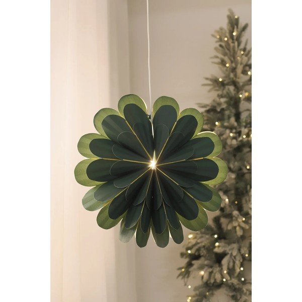Decorațiune luminoasă verde ø 45 cm  cu model de Crăciun Marigold – Markslöjd-image-1