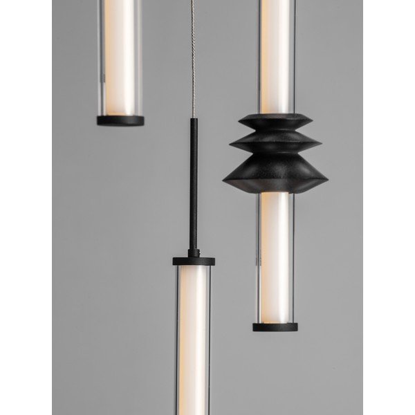 Lustră negru-mat LED cu intensitate reglabilă din ceramică cu abajur din sticlă acrilică ø 35 cm Stalactite – Nova Luce-image-2