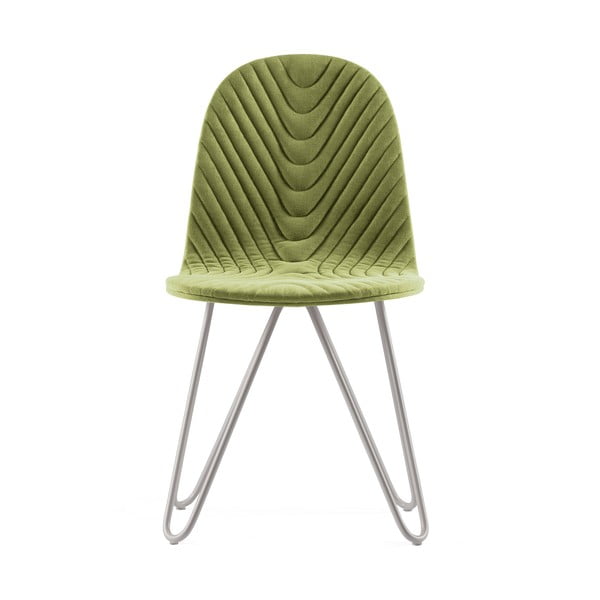 Scaun cu picioare metalice Iker Mannequin X Wave, verde deschis