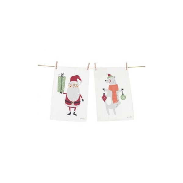Prosoape din bumbac cu model de Crăciun 70x50 cm Christmas Creatures - Butter Kings