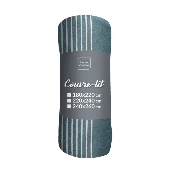 Cuvertură albastră 240x260 cm Adele – douceur d'intérieur