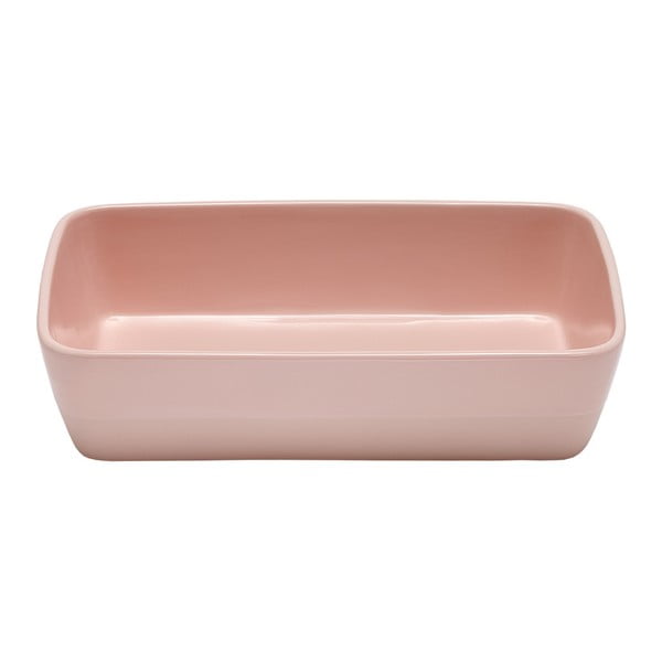 Formă pentru copt din ceramică Ladelle Dipped, 33 x 20 cm, roz pastel