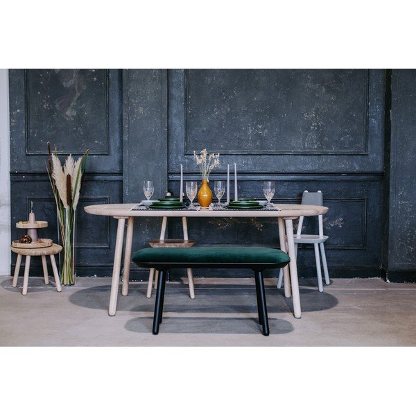 Bancă tapițată din catifea EMKO Naïve, 140 cm, verde-negru-image-1