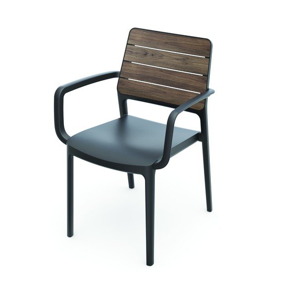 Scaun de grădină gri închis/maro închis din plastic Deco Porto – Keter-image-1