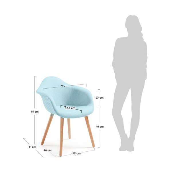 Scaun La Forma Kenna, albastru deschis-image-4