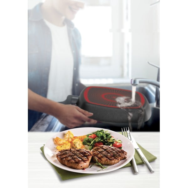 Tigaie de tip grill din aluminiu ø 26 cm Simply Clean Red – Tefal-image-1