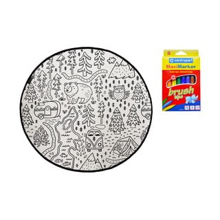 Set covor și markere pentru textile Butter Kings Camping, ø 130 cm